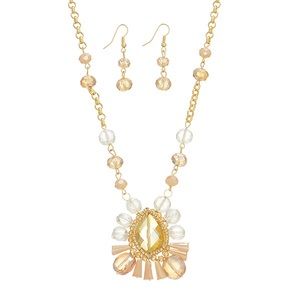 Gold Beaded Necklace Set